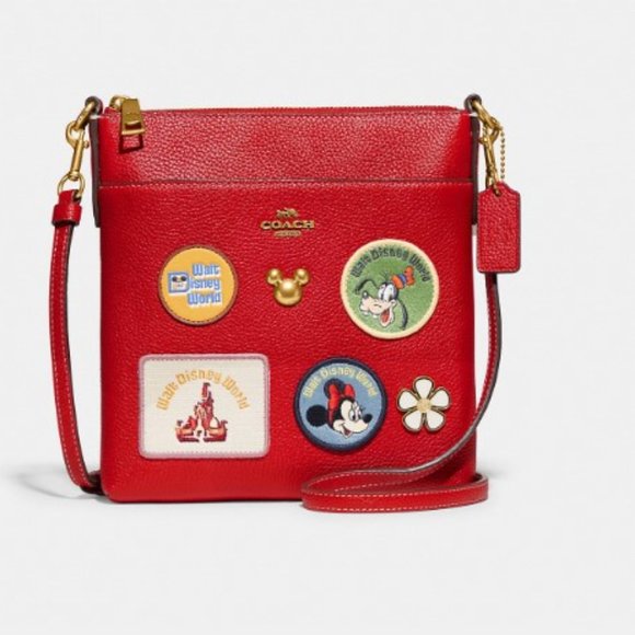 NWT Disney X Coach Set Kitt Messenger Crossbody Purse Wallet Card Patches Mickey - Picture 8 of 14